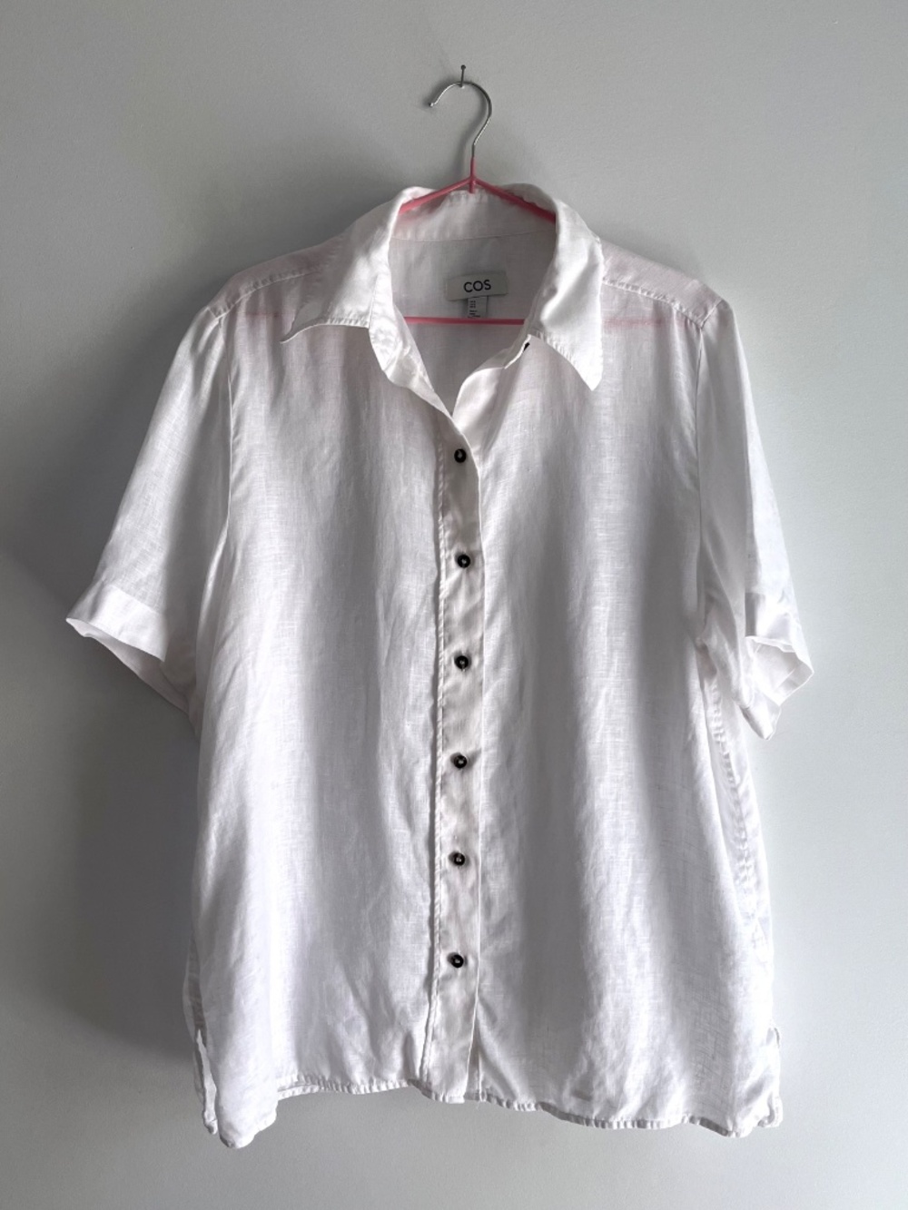 COS relaxed fit 100% linen collared blouse - Size 12